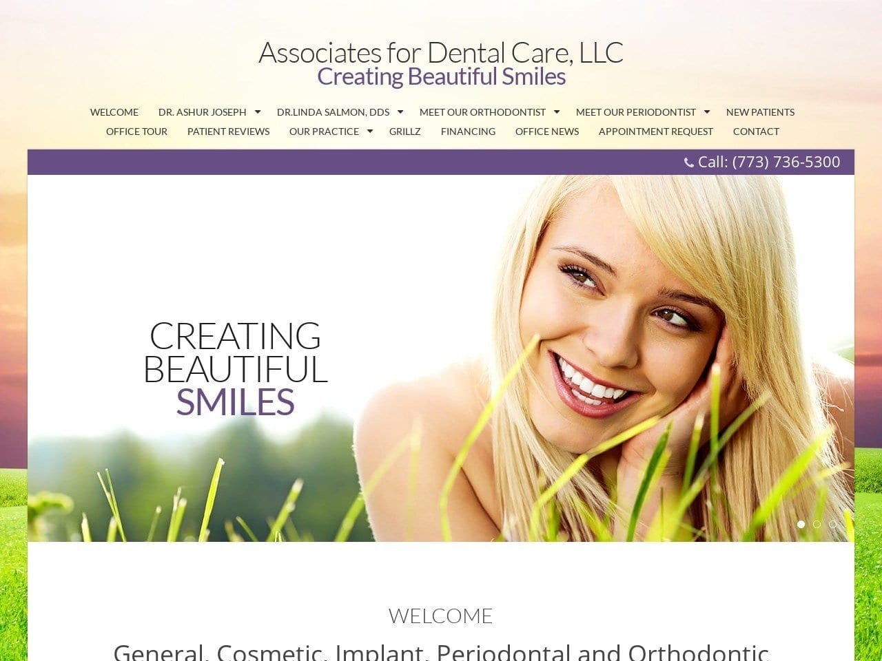 Associates For Dental Care Llc ; Linda Salmon Dds Website Screenshot from associatesfordentalcare.com