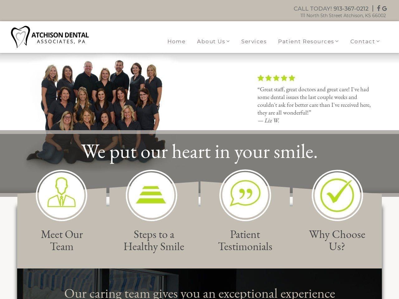 Atchison Dental Associates Website Screenshot from atchisondental.com