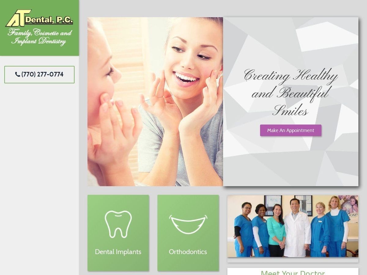 At Dental Pc Website Screenshot from atdentalcenter.com