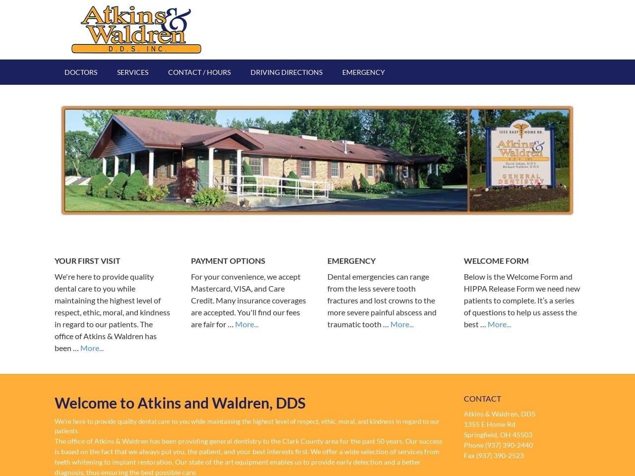 Atkins & Waldren DDS Website Screenshot from atkinsandwaldrendds.com