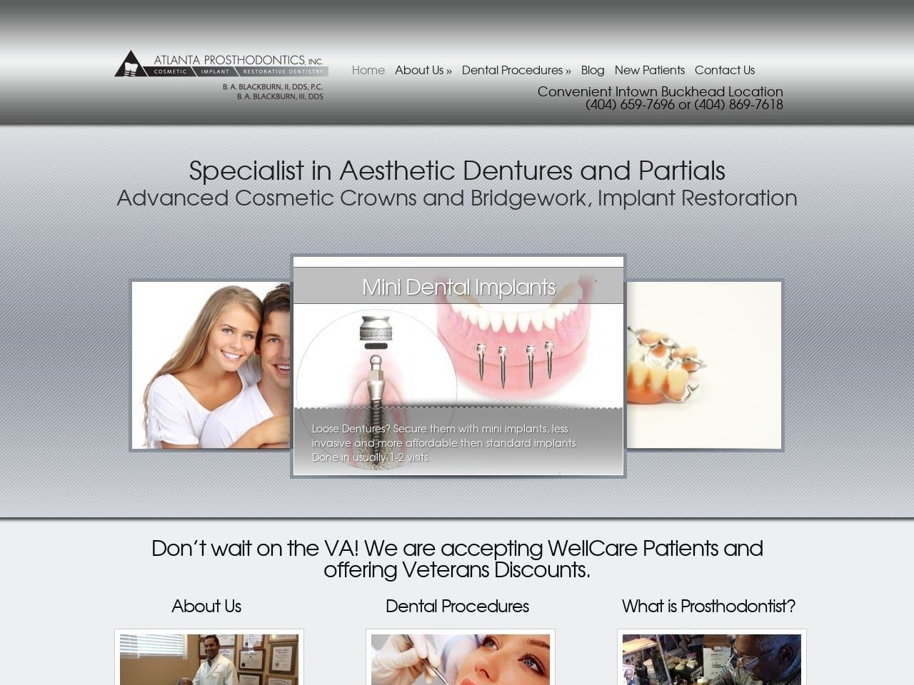 Atlanta Prosthodontics Website Screenshot from atlantaprosthodontics.com
