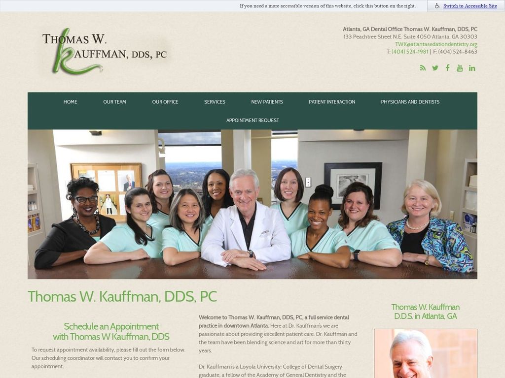 Thomas W. Kauffman DDS PC Website Screenshot from atlantasedationdentistry.org