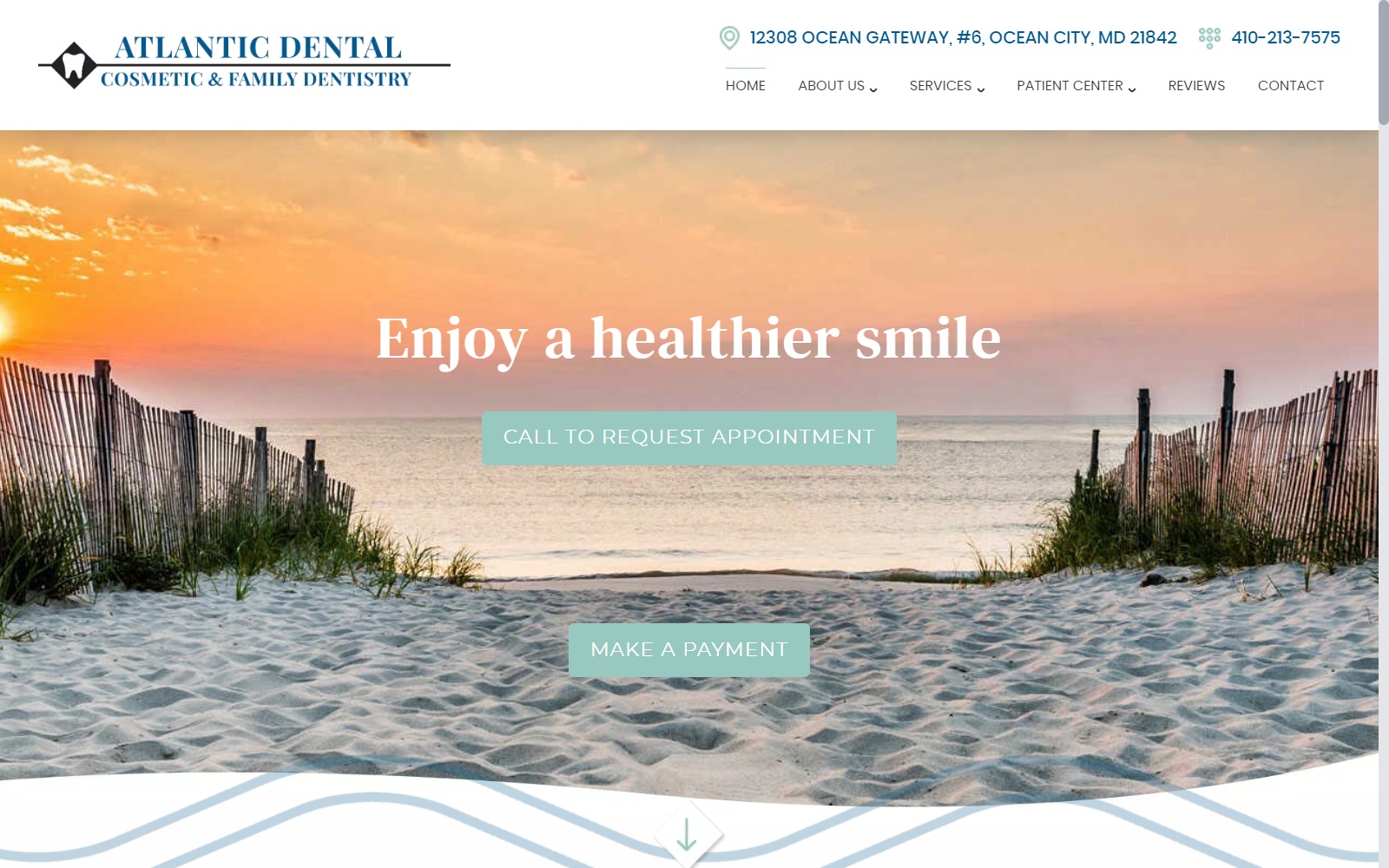 atlanticdental.com screenshot