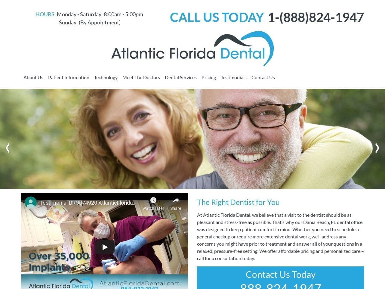 Atlantic Florida Dental Inc Website Screenshot from atlanticfloridadental.com