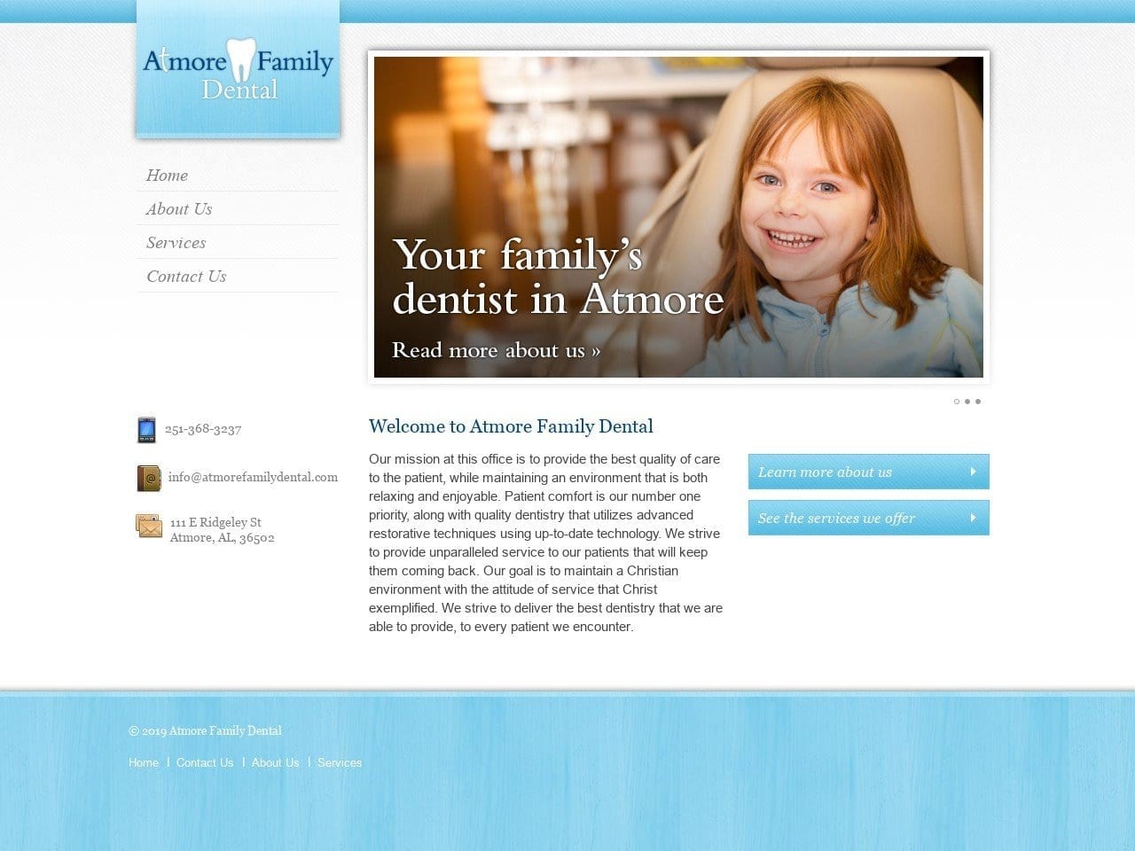 Morris Terry J DDS Website Screenshot from atmorefamilydental.com