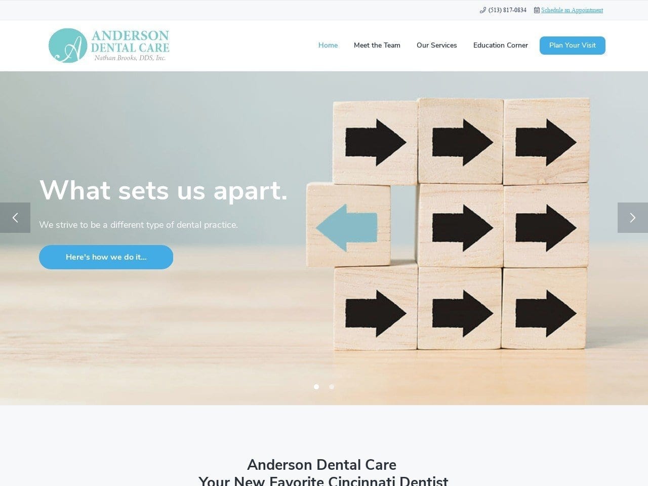 Anderson Dental Care Website Screenshot from atowndental.com