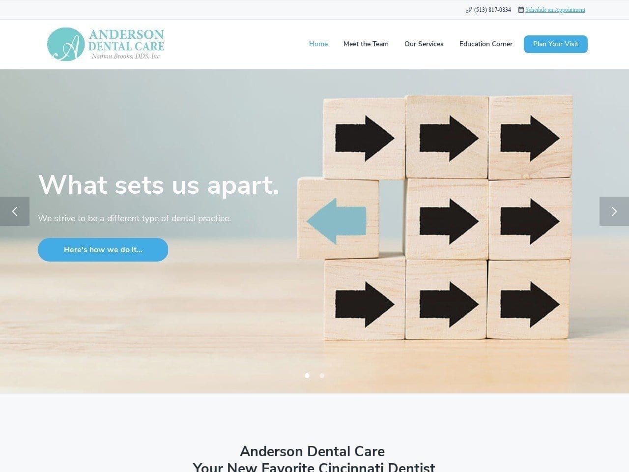 Anderson Dental Care Website Screenshot from atowndental.com