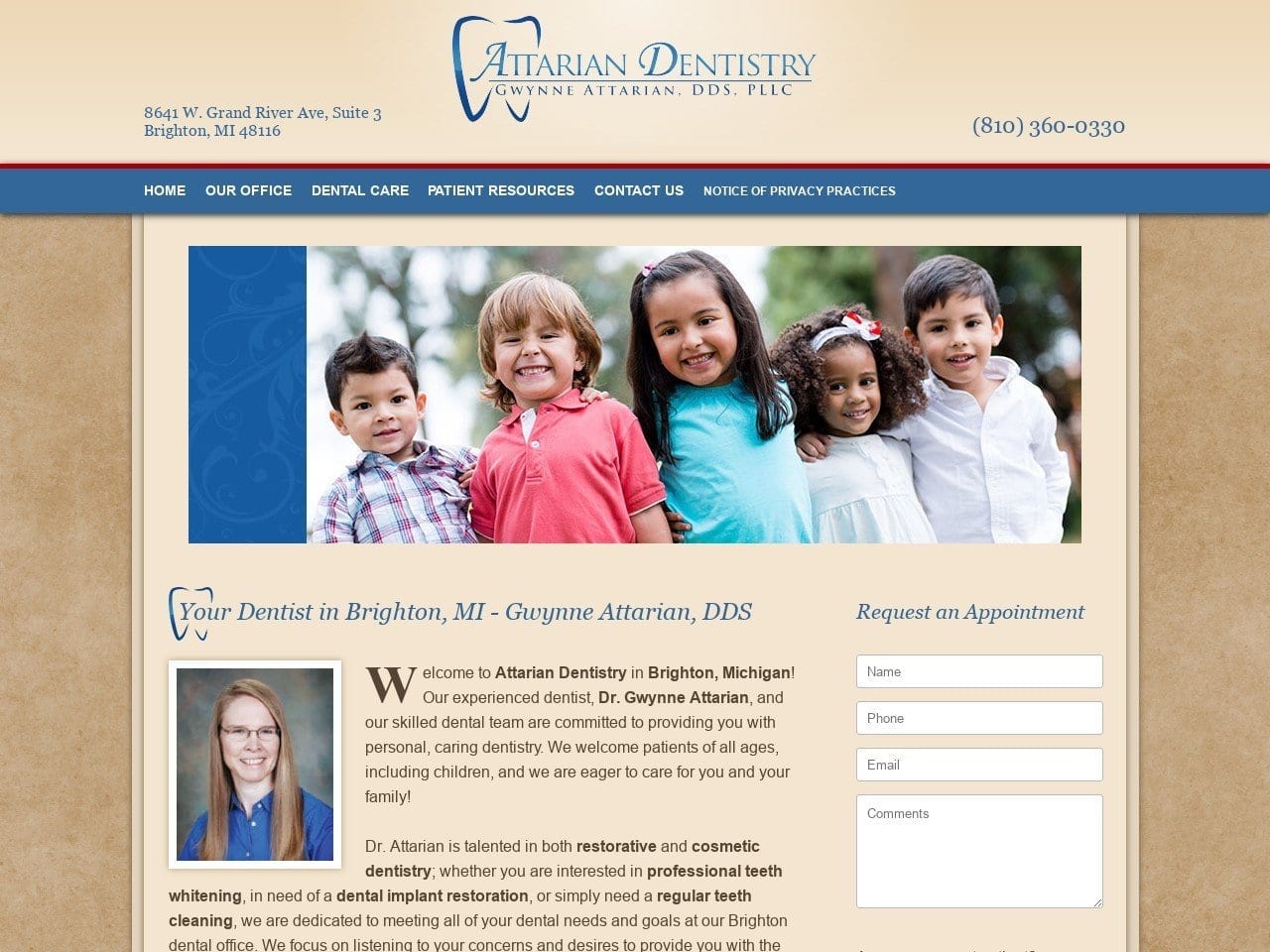 Gwynne Attarian DDS PLLC Website Screenshot from attariandentistry.com