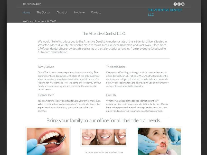 Attentive Dentist Website Screenshot from attentivedentist.com
