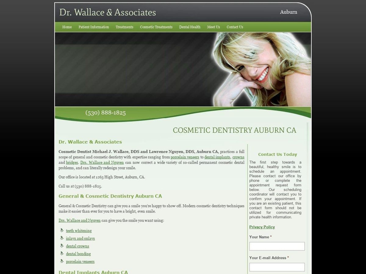 Dr Wallace Dentist Website Screenshot from auburn-dentist.com