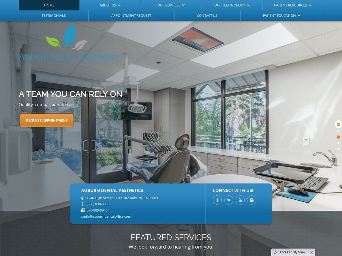 Auburn Dental Office Website Screenshot from auburndentaloffice.com