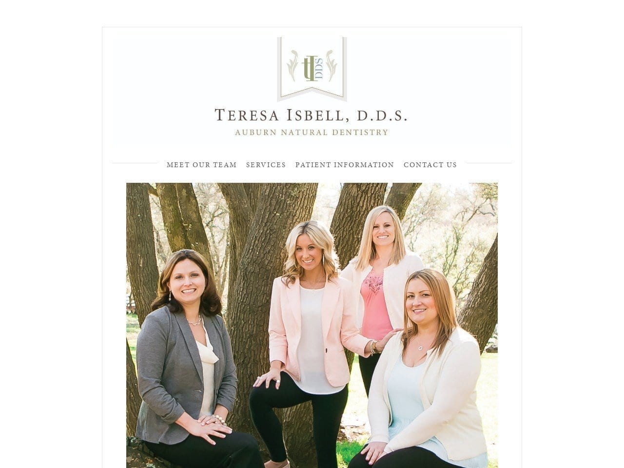 Dr. Teresa Isbell DDS Website Screenshot from auburndentist.com