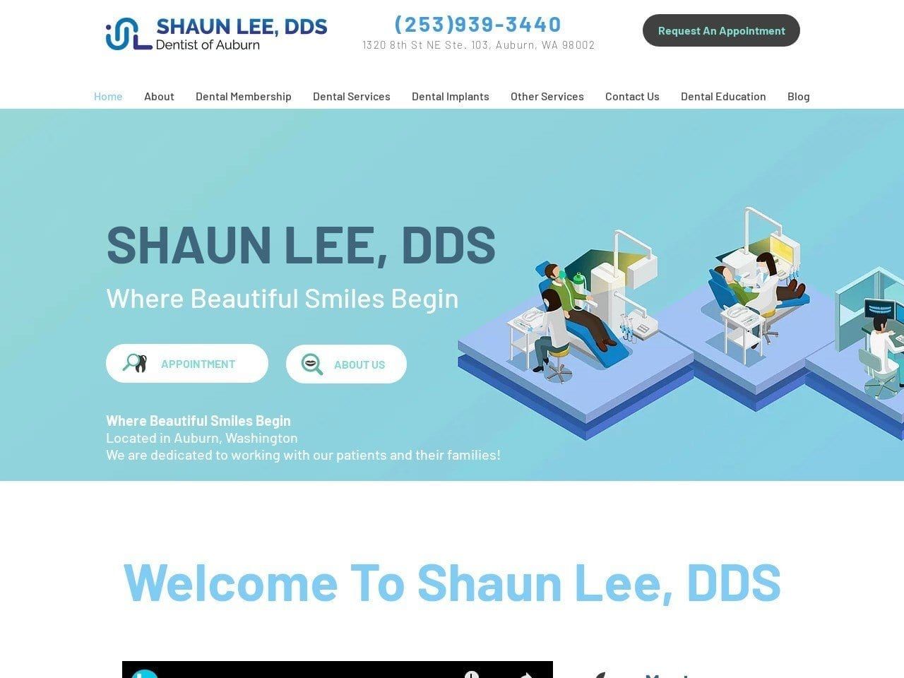 Shaun Lee DDS PS Website Screenshot from auburndrlee.com