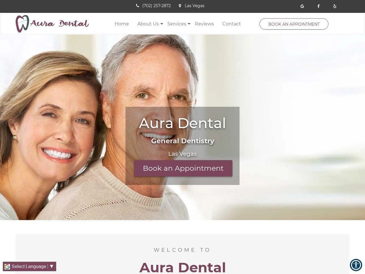 Aura Dental Las Vegas Website Screenshot from auradentalvegas.com