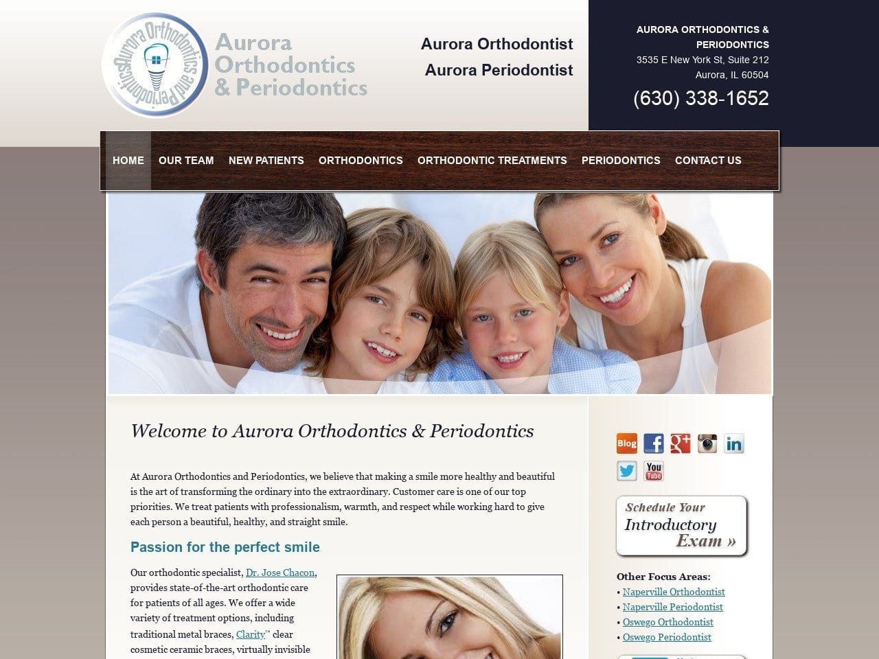 Aurora Orthodontics and Periodontics Website Screenshot from auroraorthoperio.com