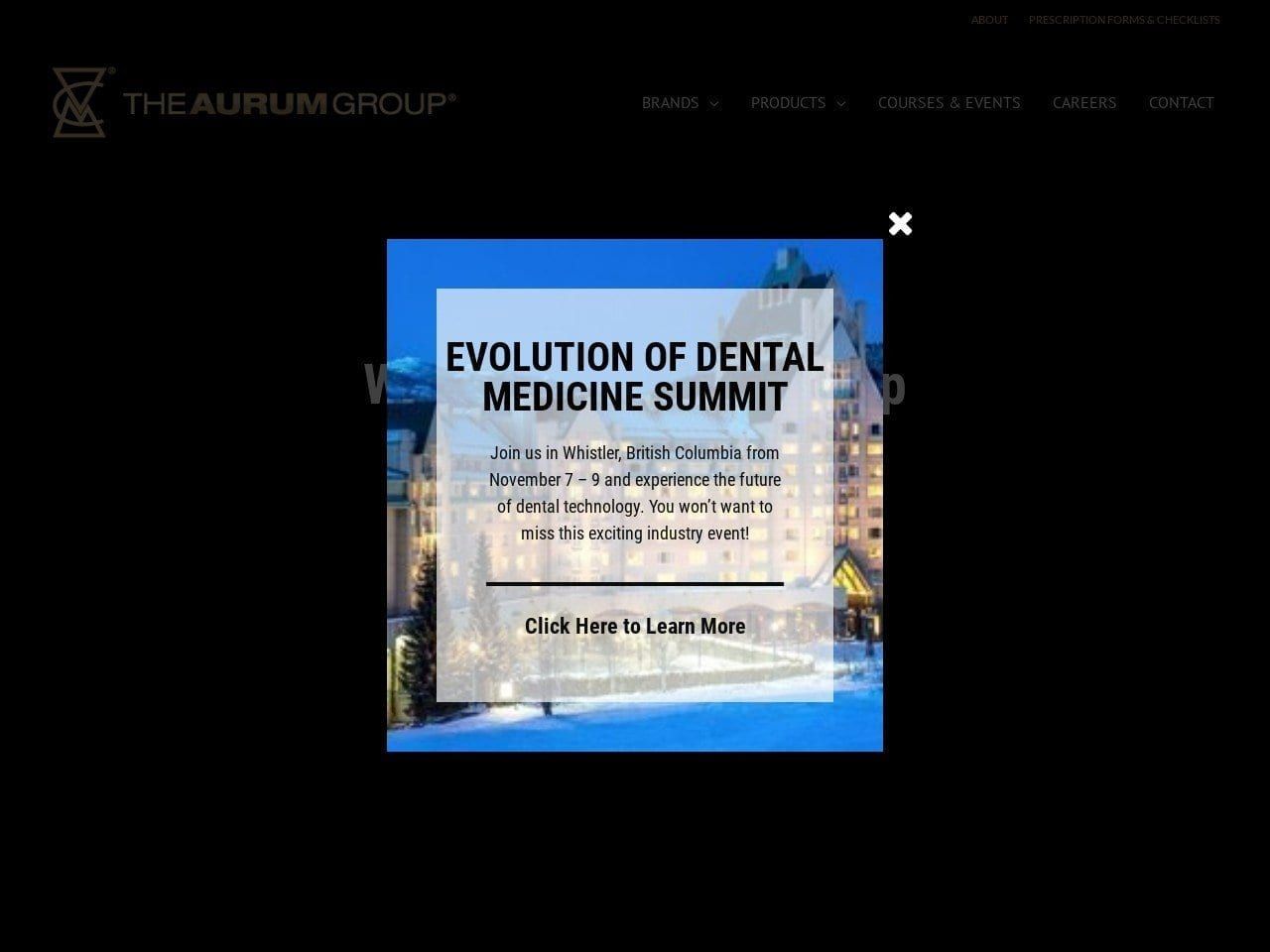 Aurum Ceramic Dental Lab Website Screenshot from aurumgroup.com