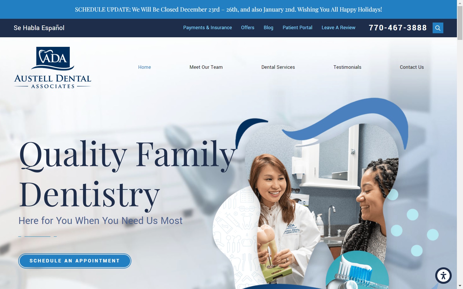 austelldentalassociates.com screenshot