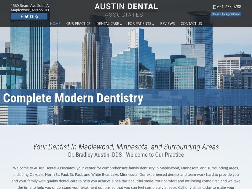 Austin Dental Website Screenshot from austindental.us