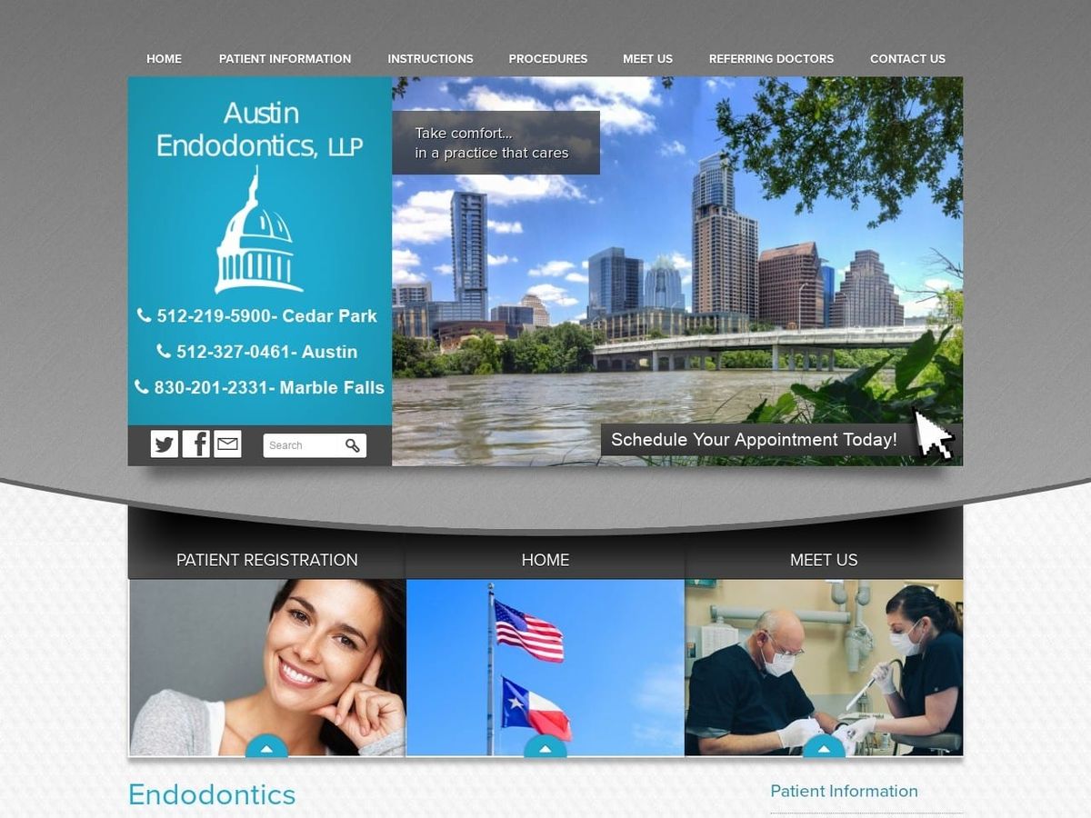 Austin Endodontics Website Screenshot from austinendo.com