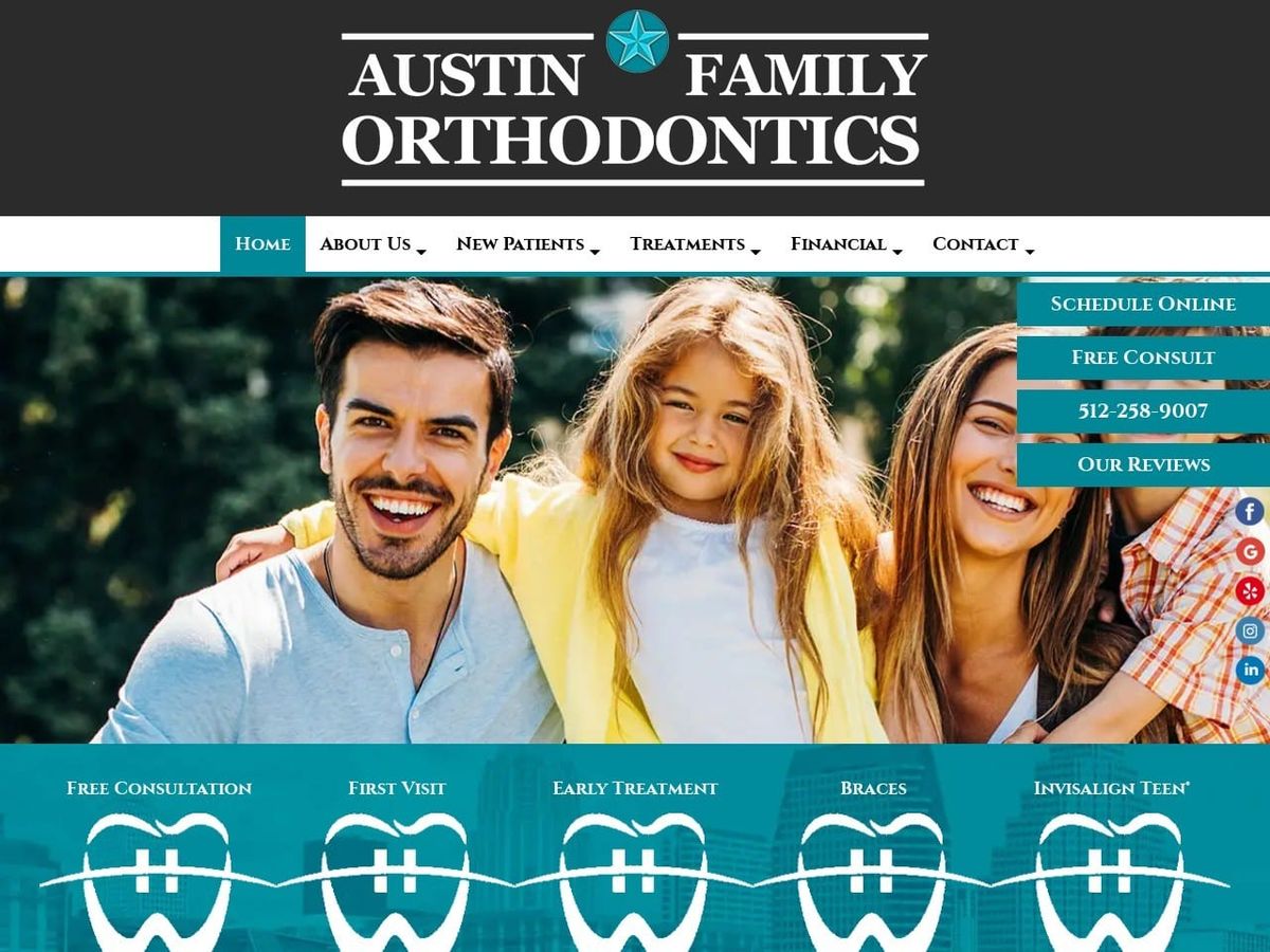 Austin Family Orthodontics Website Screenshot from austinfamilyorthodontics.com