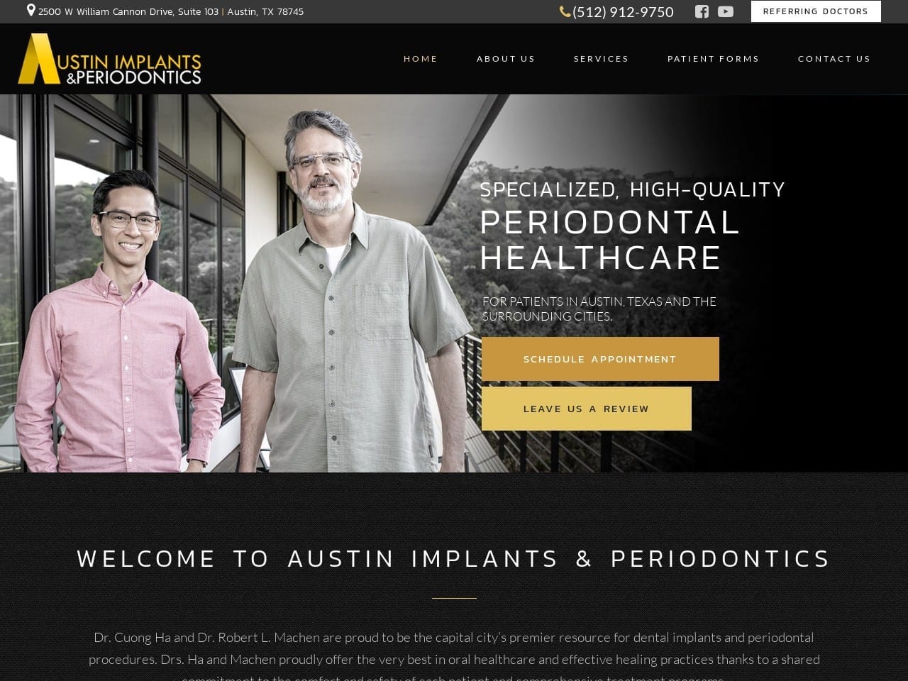 Austinimplants Website Screenshot from austinimplants.com