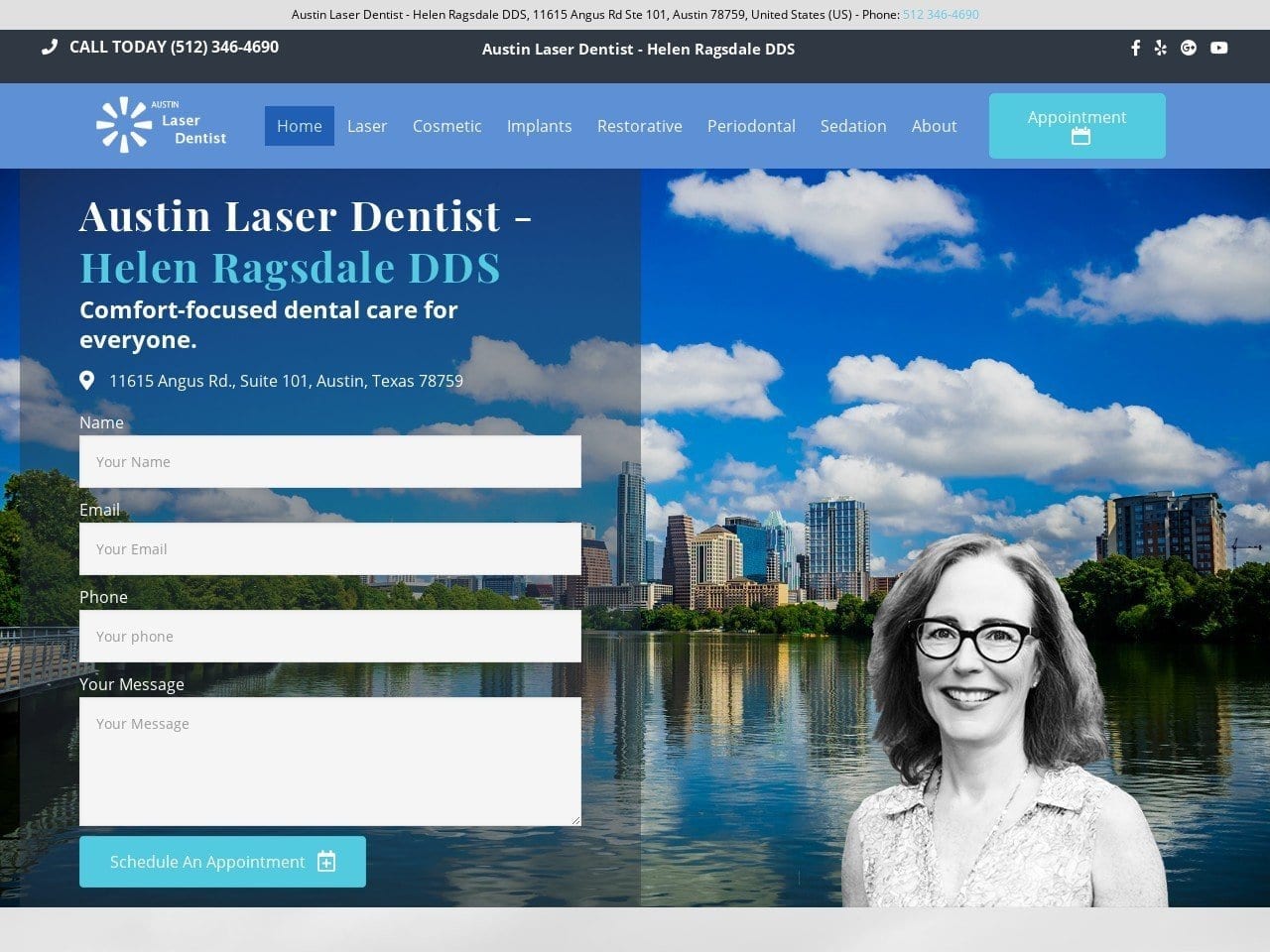 Austin Laser Dentist Website Screenshot from austinlaserdentist.com