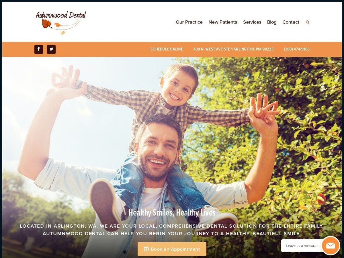 Autumnwood Dental Website Screenshot from autumnwooddental.com