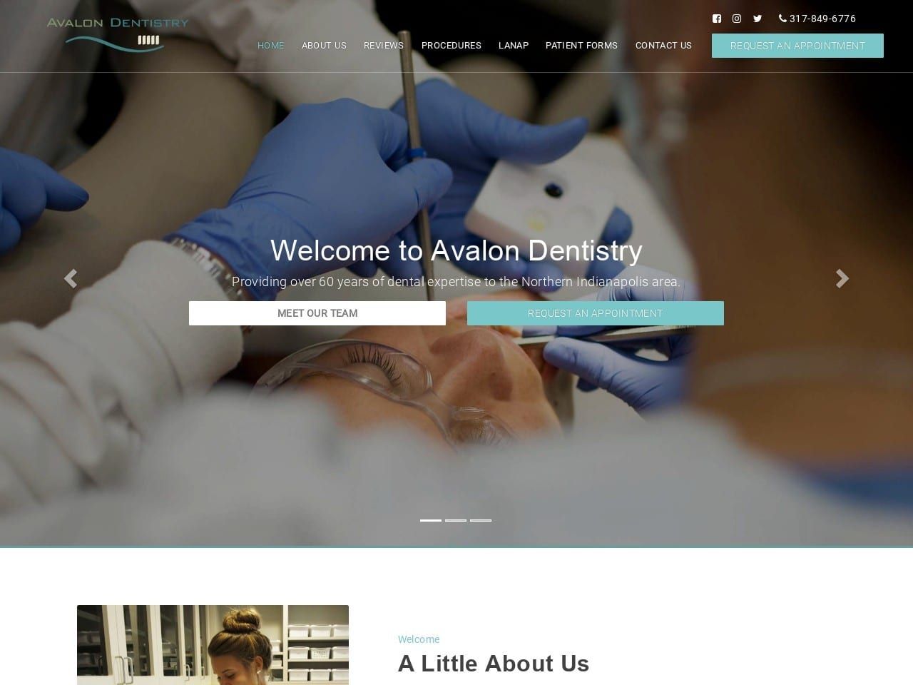 Avalon Dentistry Website Screenshot from avalondds.com
