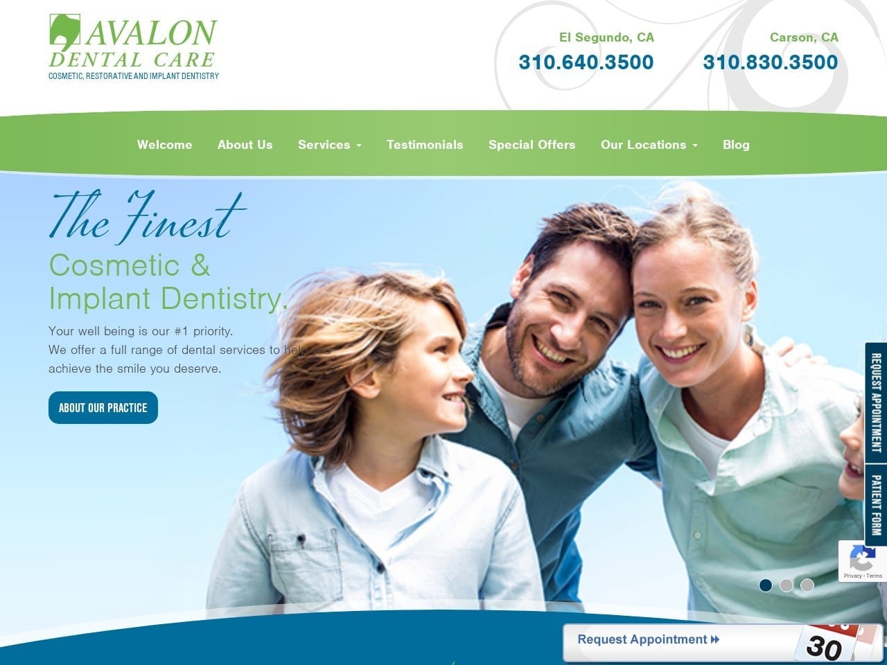 Avalon Dental Care Website Screenshot from avalondentalcare.net