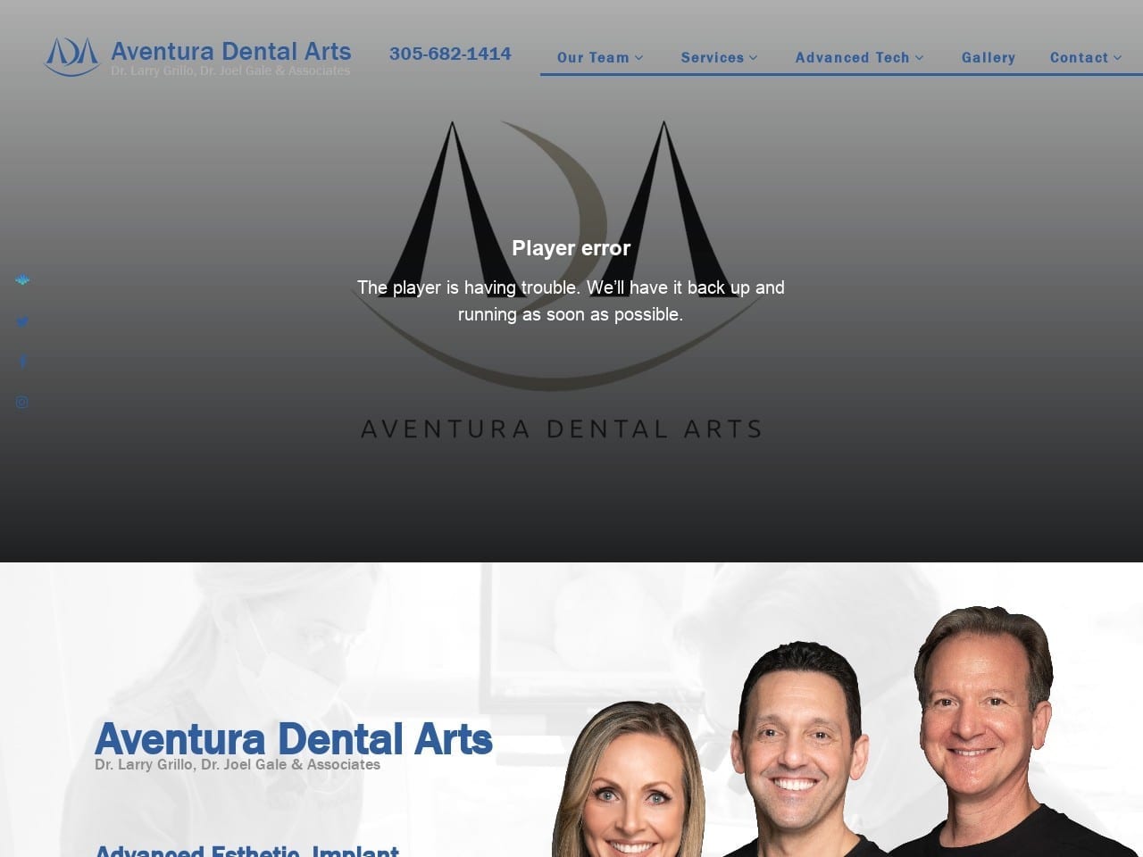 Aventura Dental Arts Website Screenshot from aventuradentalarts.com