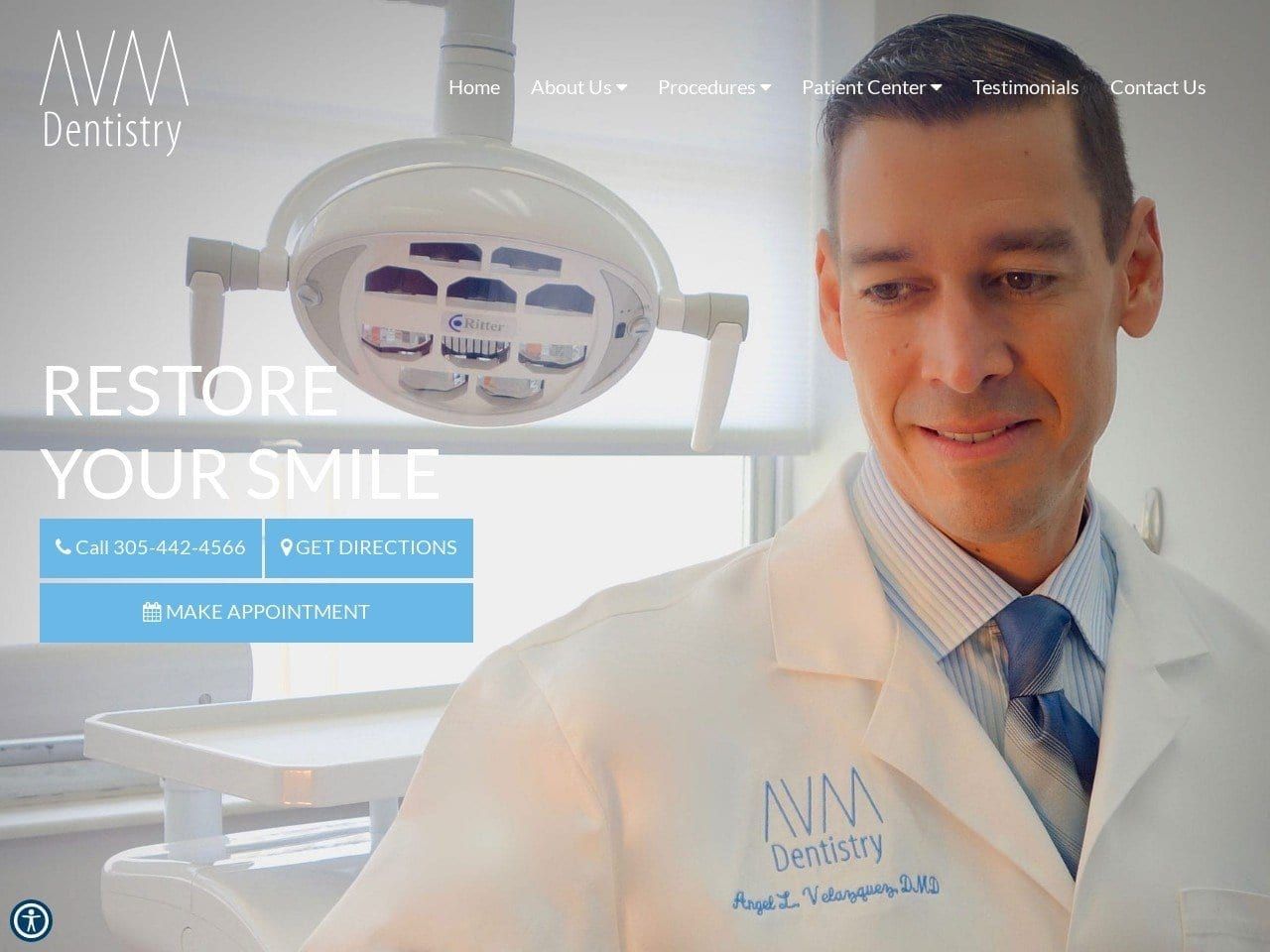 Avm Dentist Website Screenshot from avmdentistry.com