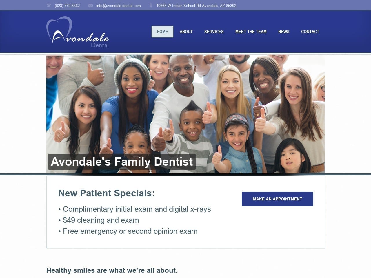 Avondale Dental Website Screenshot from avondale-dental.com