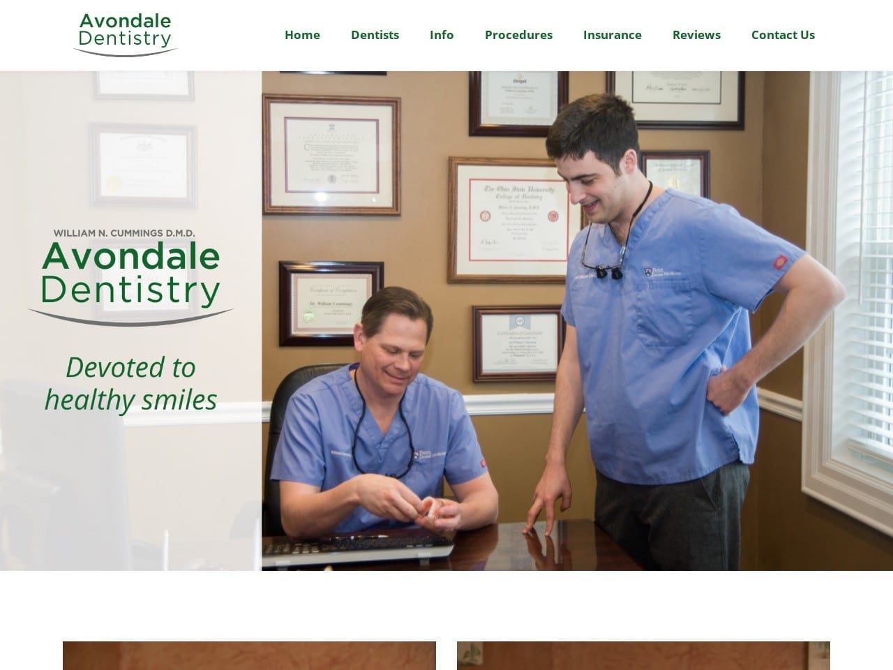 Avondale Family & Cosmetic Dentistry Website Screenshot from avondaledentistry.com