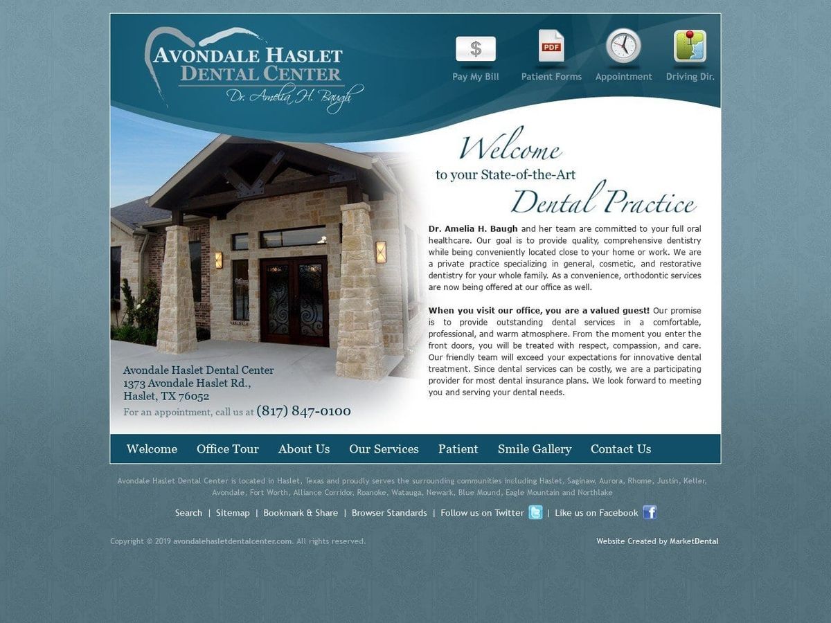 Avondale Haslet Dental Center Website Screenshot from avondalehasletdentalcenter.com