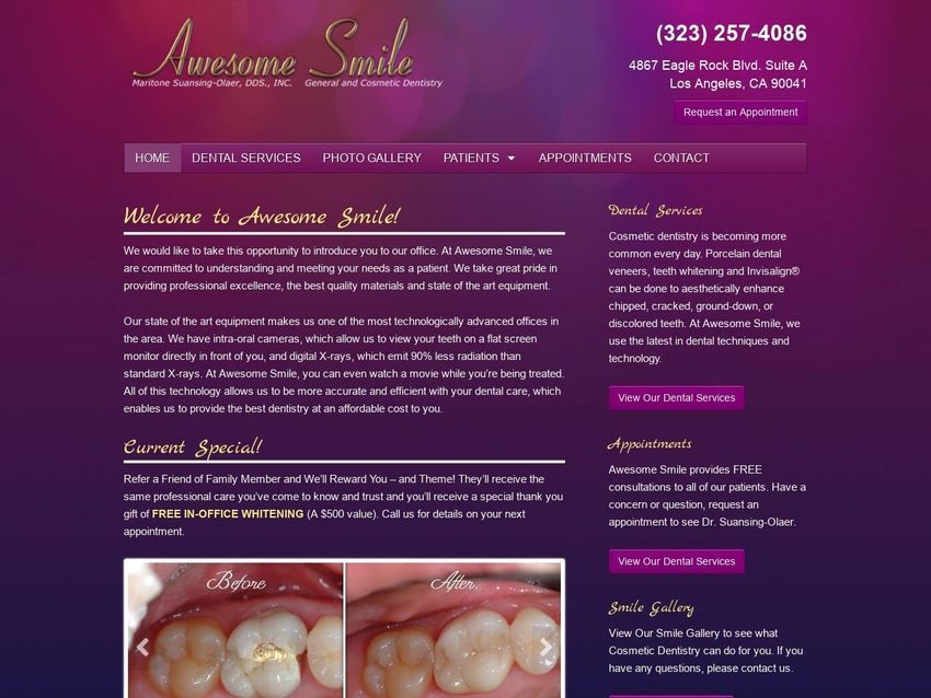 Awesome Smile Dental Website Screenshot from awesomesmiledental.com