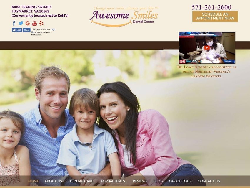 Awesome Smiles Dental Center Website Screenshot from awesomesmilesva.com