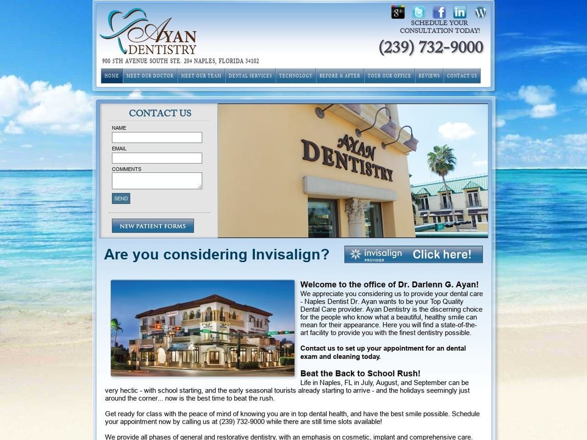 Ayan Dentistry Website Screenshot from ayandentistry.com