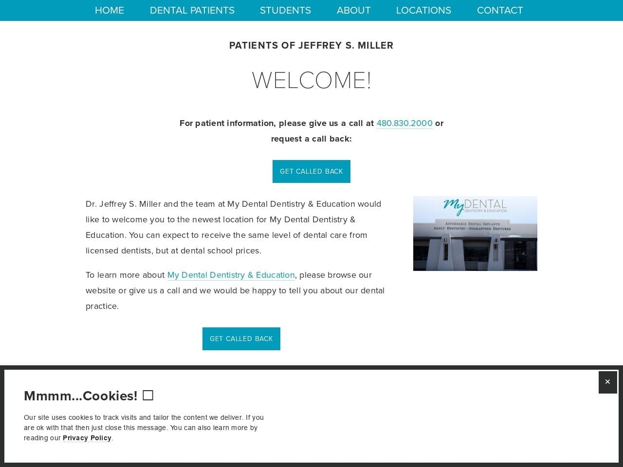 Jeffrey S. Miller DDS PC Website Screenshot from azadultdentistry.com