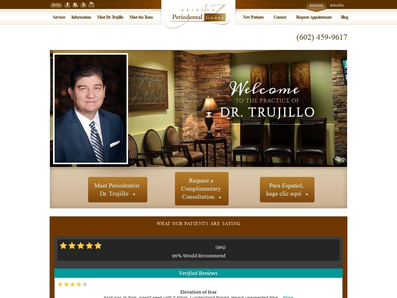 Dr. Kenneth M. Kimble DDS Website Screenshot from azperiogroup.com