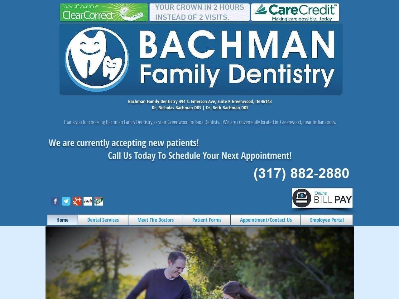 Bachman Family Dentist Website Screenshot from bachmanfamilydentistry.com