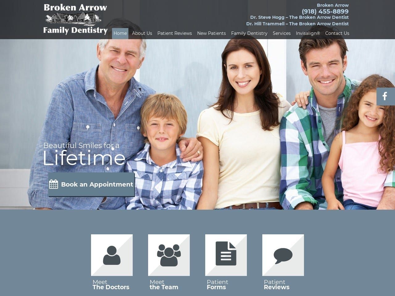 Broken Arrow Family Dentistry Website Screenshot from bafamilydentistry.com