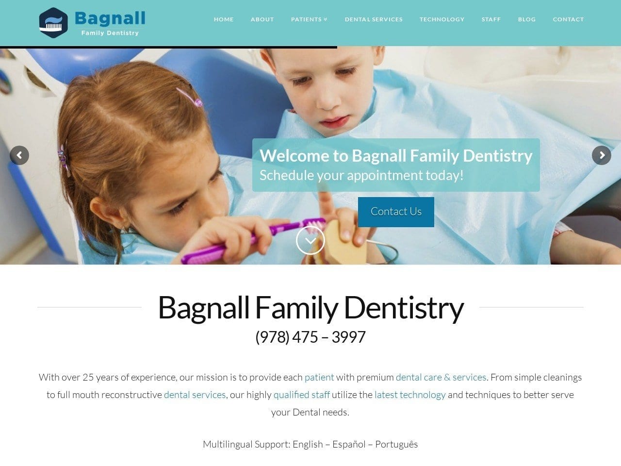 Kevin T. Bagnall D.D.S. Website Screenshot from bagnallfamilydentistry.com