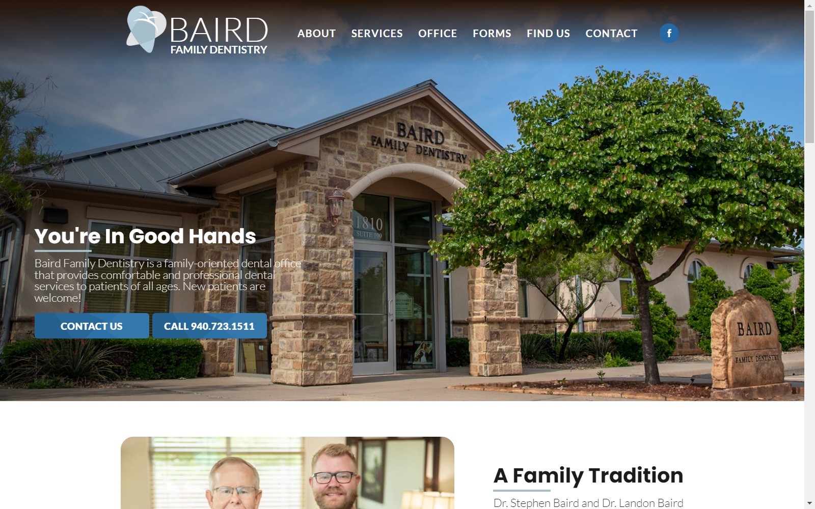 bairdfamilydental.com screenshot