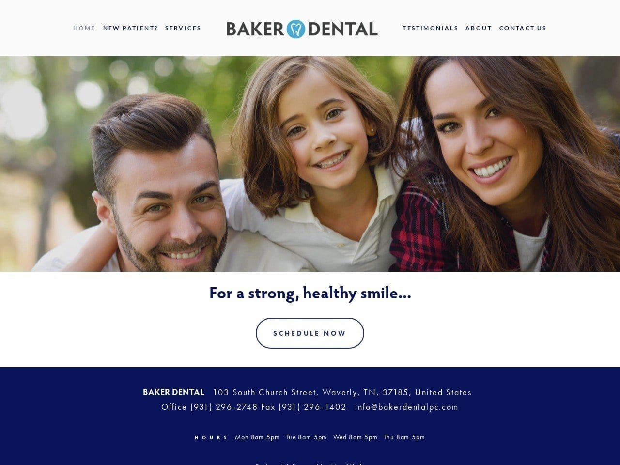 Baker Dental PC Website Screenshot from bakerdentalpc.com