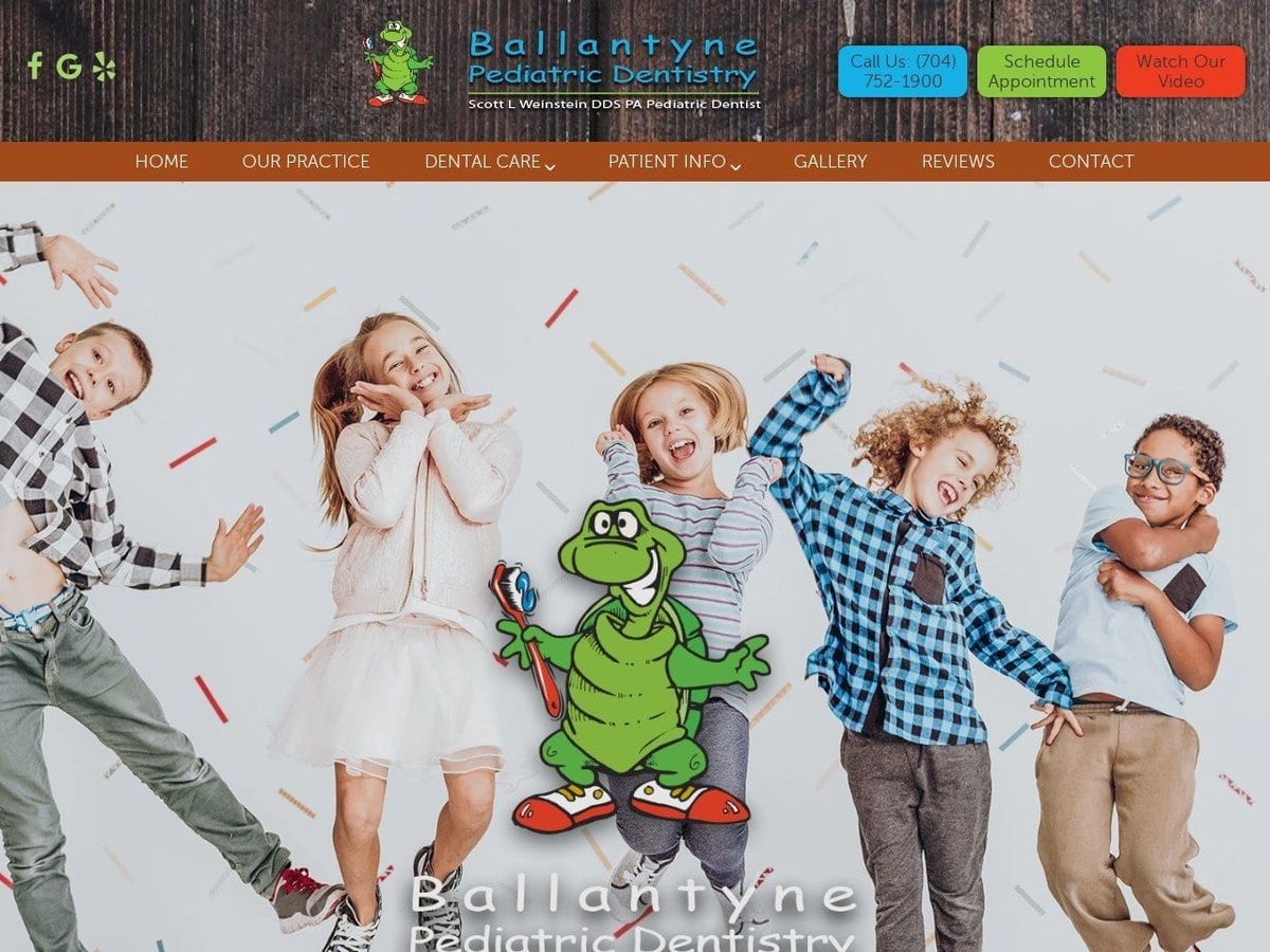 Ballantyne Pediatric Dentist Website Screenshot from ballantynepedo.com