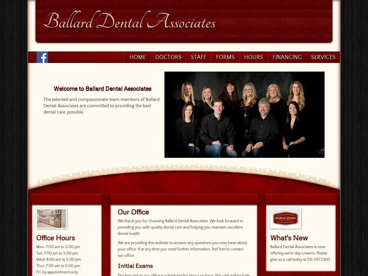 Ballard Dental Associates Website Screenshot from ballarddentalassociates.com