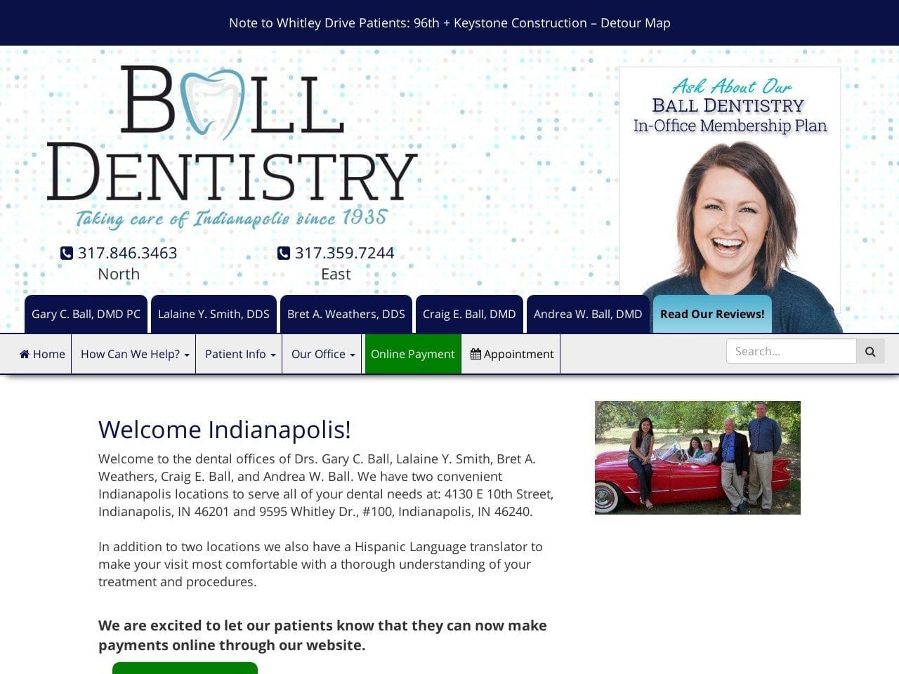 Linwood Family Dentistry Weathers Bret A DDS Website Screenshot from balldentistry.com