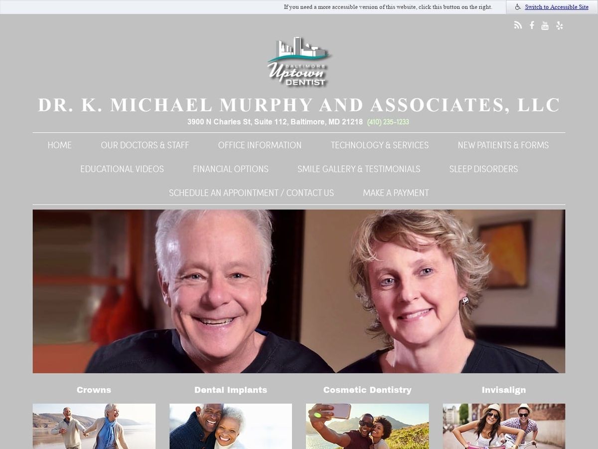 K. Michael Murphy DDS and Associates Website Screenshot from baltimoreuptowndentist.com