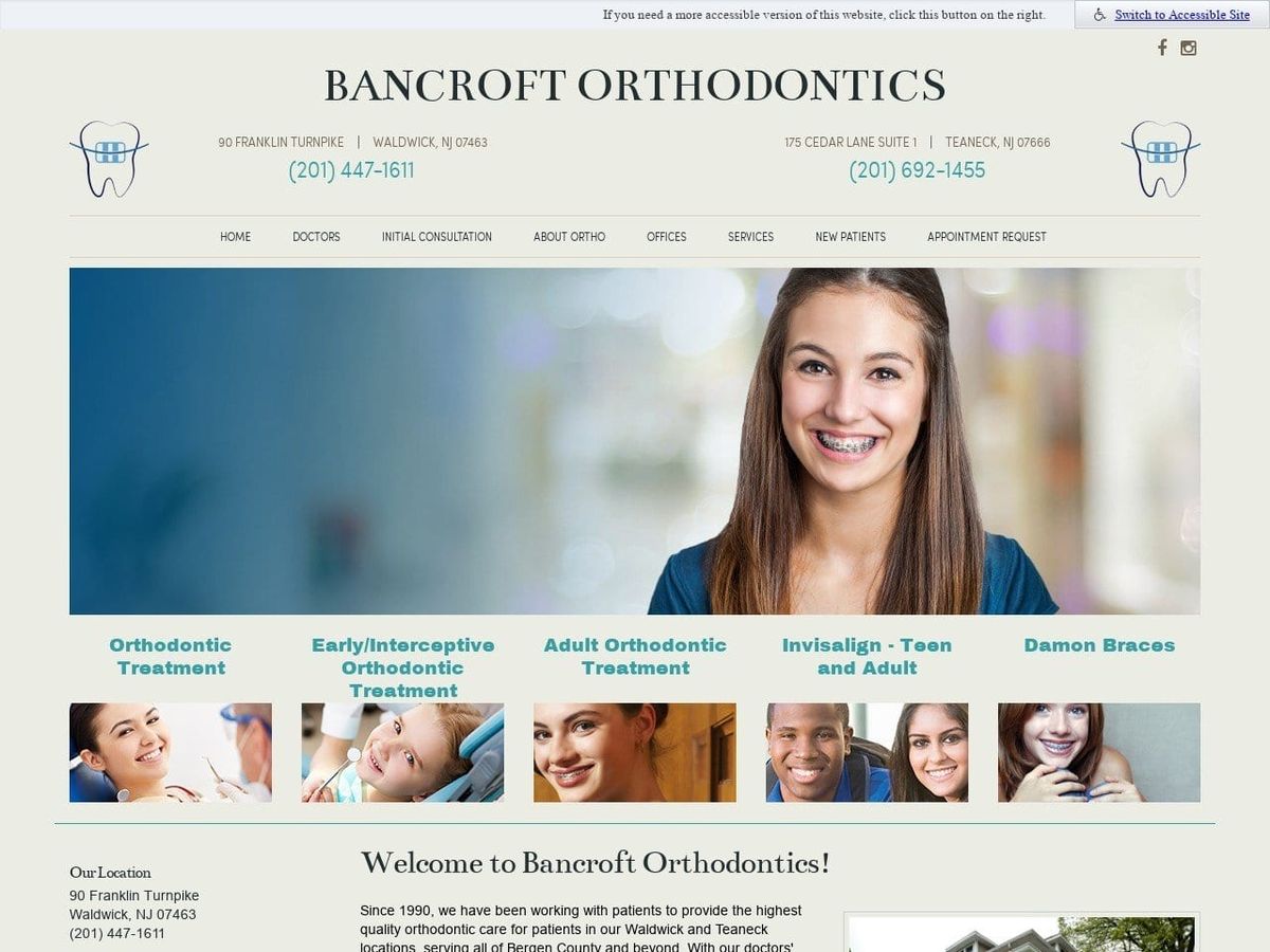 Bancroft James J DDS Website Screenshot from bancroftorthodontics.com