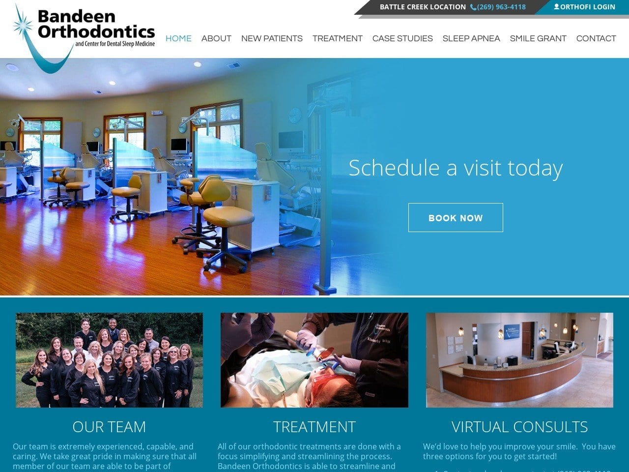 Bandeen Orthodontics Website Screenshot from bandeenorthodontics.com